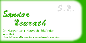 sandor meurath business card